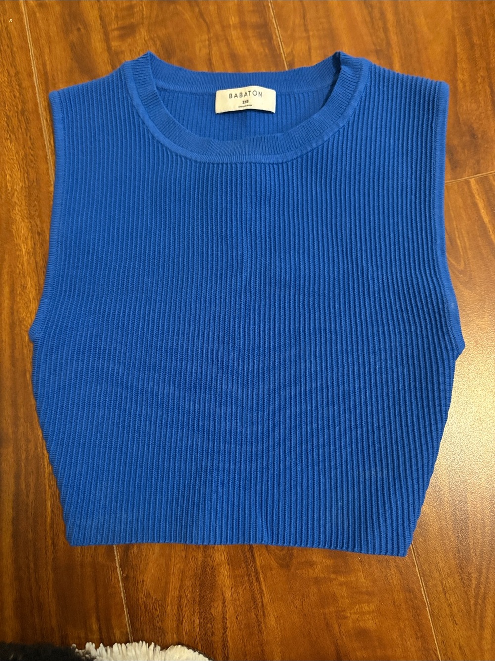 Babaton Cobalt Ribbed Sleeveless Knit Tank
